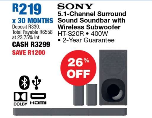 Sony 5.1-Channel Surround Sound Soundbar with Wireless Subwoofer