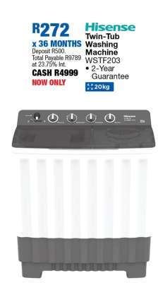 Hisense Twin-Tub Washing Machine WSTF203