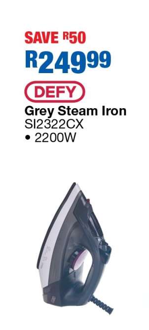 DEFY Grey Steam Iron