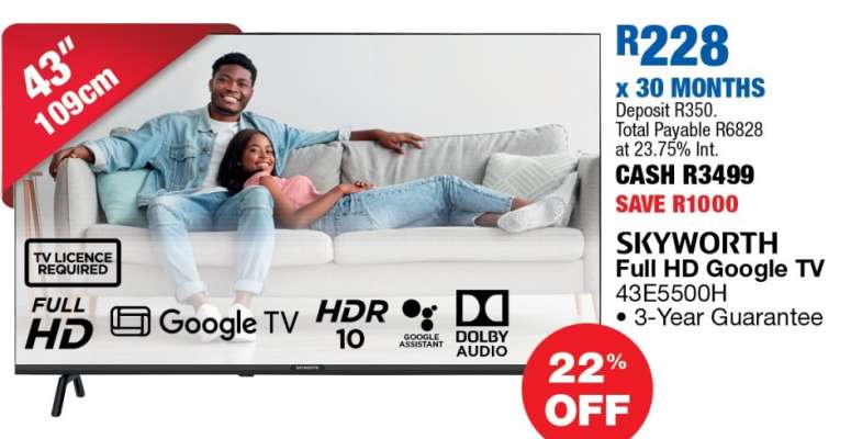 SKYWORTH Full HD Google TV 43E5500H