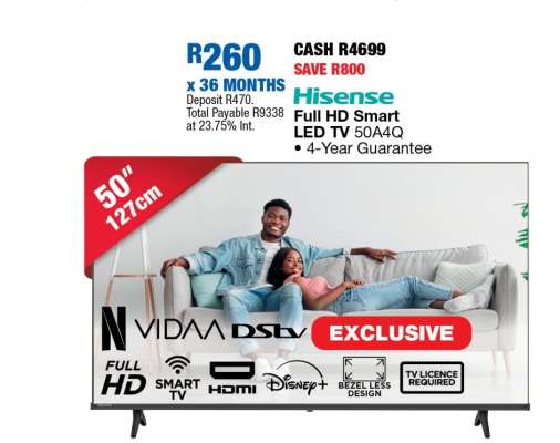 Hisense Full HD Smart LED TV 50A4Q