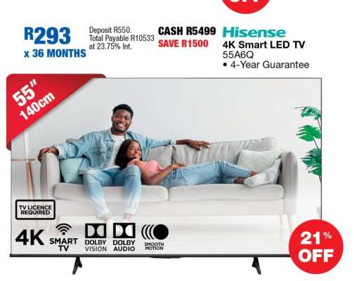 Hisense 4K Smart LED TV 55A6Q