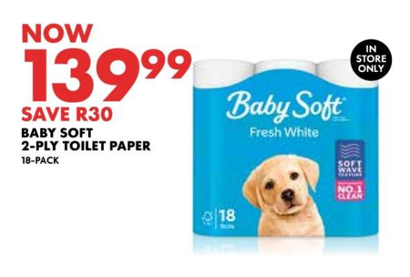 BABY SOFT 2-PLY TOILET PAPER