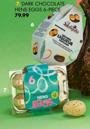 DARK CHOCOLATE HENS EGGS 6-PIECE