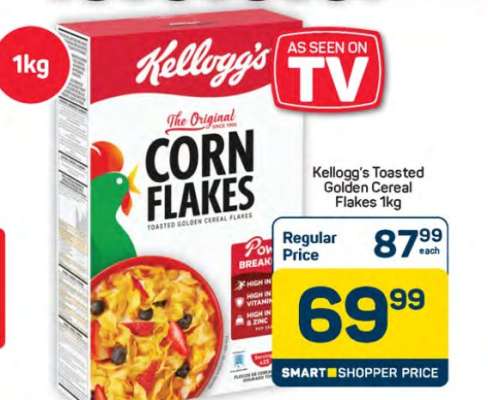 Kellogg's Toasted Golden Cereal Flakes 1kg