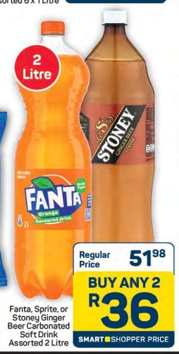 Fanta, Sprite, or Stoney Ginger Beer Carbonated Soft Drink