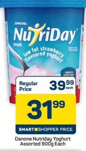 Danone Nutriday Yoghurt Assorted 900g Each