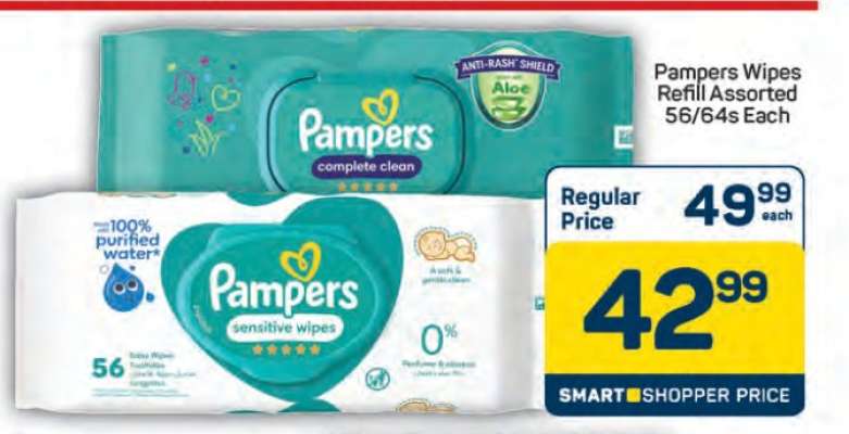Pampers Wipes Refill Assorted 56/64s Each