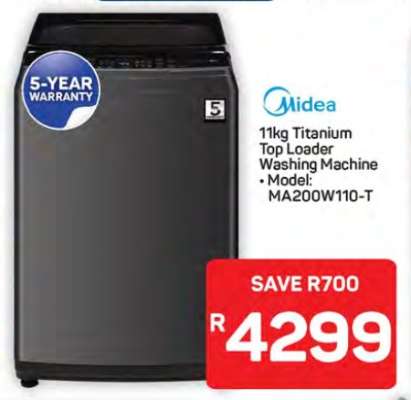 Midea 11kg Titanium Top Loader Washing Machine