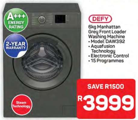 DEFY 6kg Manhattan Grey Front Loader Washing Machine