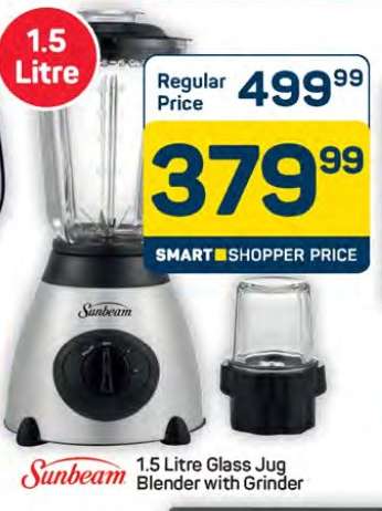Sunbeam 1.5 Litre Glass Jug Blender with Grinder