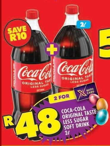 Coca-Cola Original Taste Less Sugar Soft Drink 2L