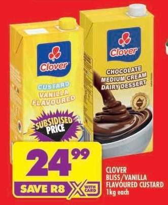Clover Bliss/Vanilla Flavoured Custard