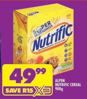 ALPEN NUTRIFIC CEREAL 900g