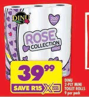 Dinu 2-Ply Mini Toilet Rolls