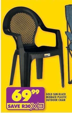 GOLD SUN BLACK MIDBACK PLASTIC OUTDOOR CHAIR