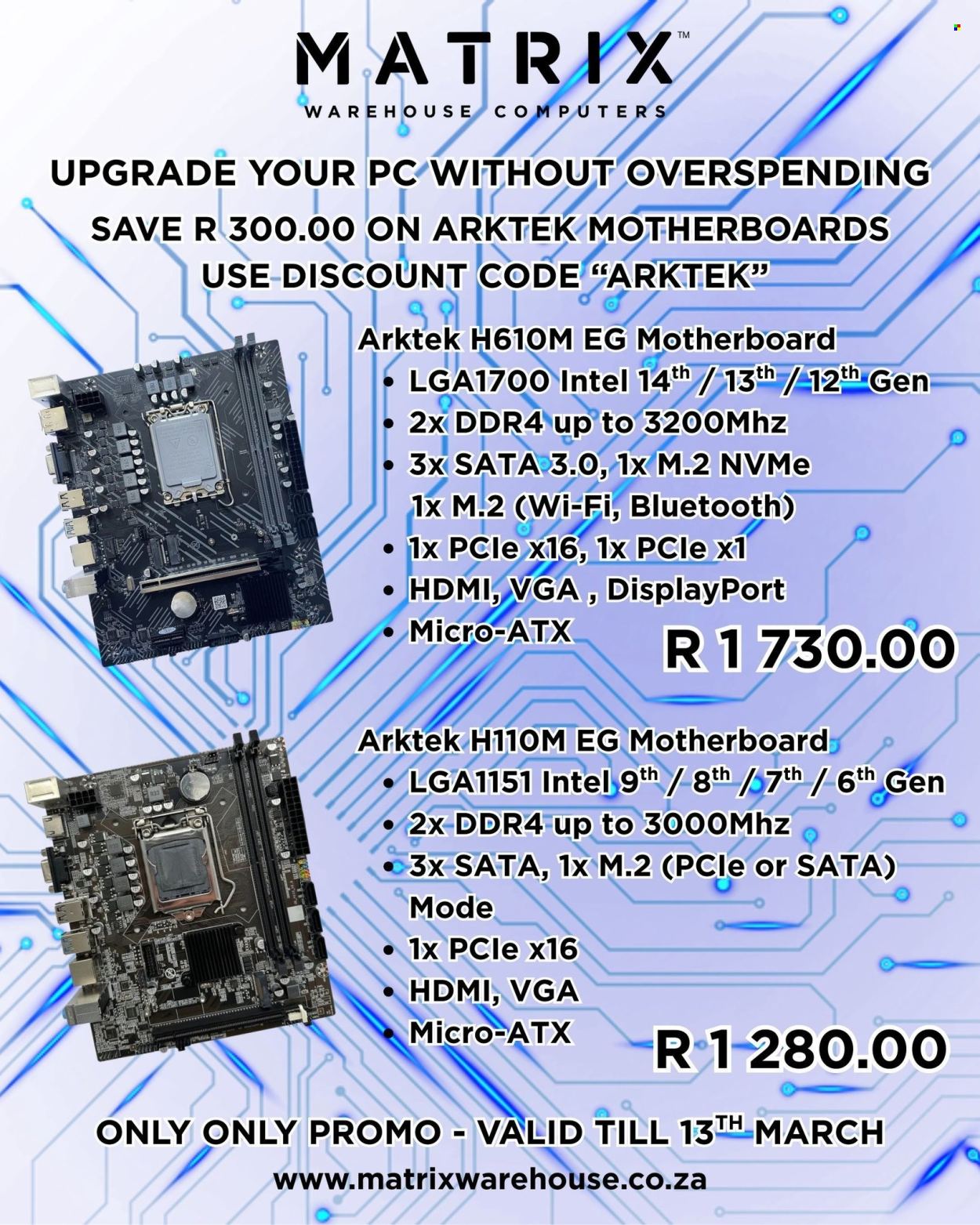 Matrix Warehouse specials. Page 1