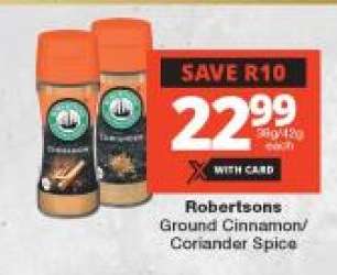 Robertsons Ground Cinnamon/Coriander Spice