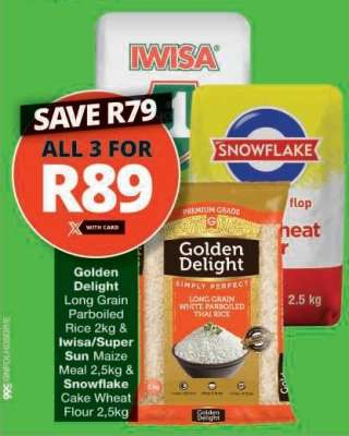 Golden Delight, Iwisa/Super Sun Maize, Snowflake Cake Wheat Flour