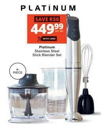 Platinum Stainless Steel Stick Blender Set