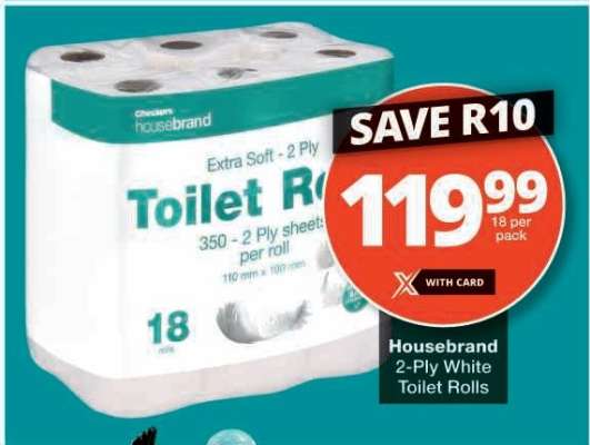 Housebrand 2-Ply White Toilet Rolls