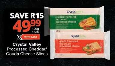 Crystal Valley Processed Cheddar/Gouda Cheese Slices