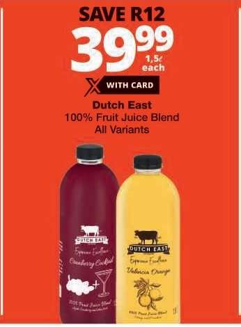 Dutch East 100% Fruit Juice Blend