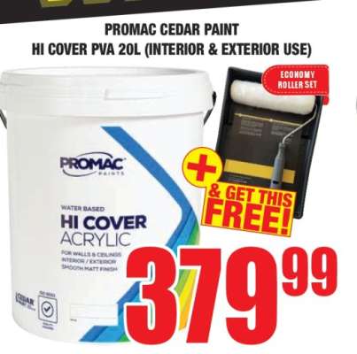 PROMAC CEDAR PAINT HI COVER PVA 20L (INTERIOR & EXTERIOR USE)