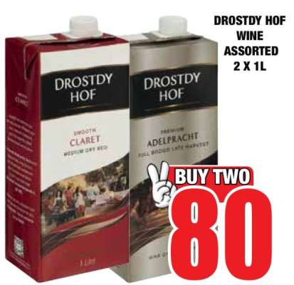 DROSTDY HOF WINE ASSORTED 2 X 1L