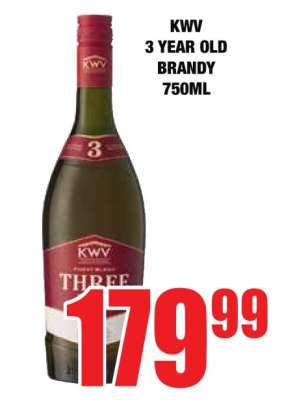 KWV 3-Year Old Brandy 750ml