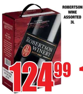 ROBERTSON WINE ASSORTED 3L