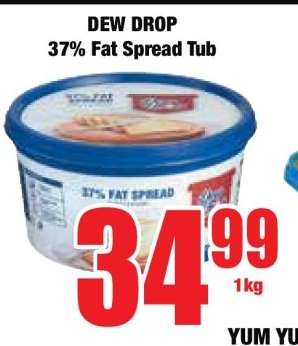 DEW DROP 37% Fat Spread Tub