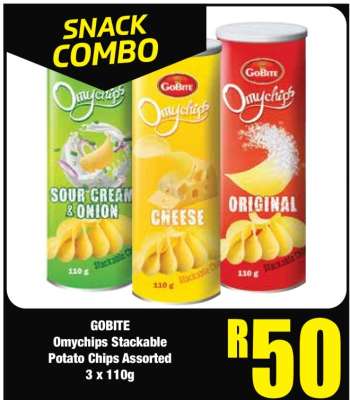 GOBITE Omychips Stackable Potato Chips Assorted