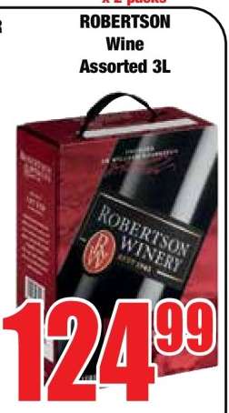 ROBERTSON WINE ASSORTED 3L