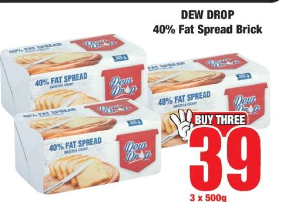 DEW DROP 40% Fat Spread Brick