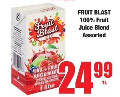 FRUIT BLAST 100% Fruit Juice Blend Assorted