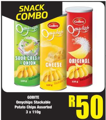 GOBITE Omychips Stackable Potato Chips Assorted