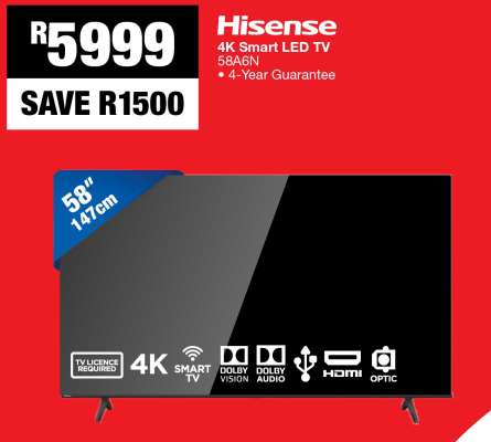 Hisense 4K Smart LED TV 58A6N