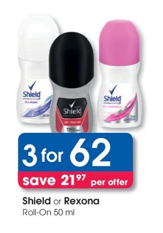 Shield or Rexona Roll-On 50 ml