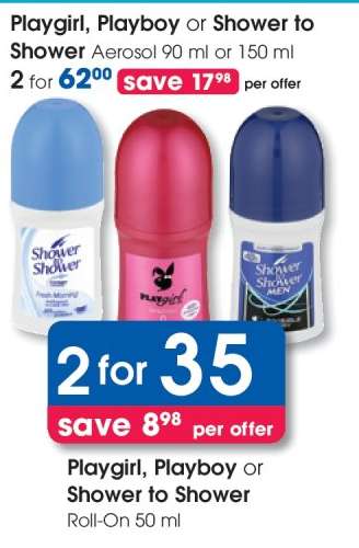 Playgirl, Playboy or Shower to Shower Roll-On 50 ml