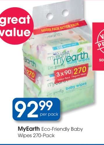 MyEarth Eco-Friendly Baby Wipes 270-Pack
