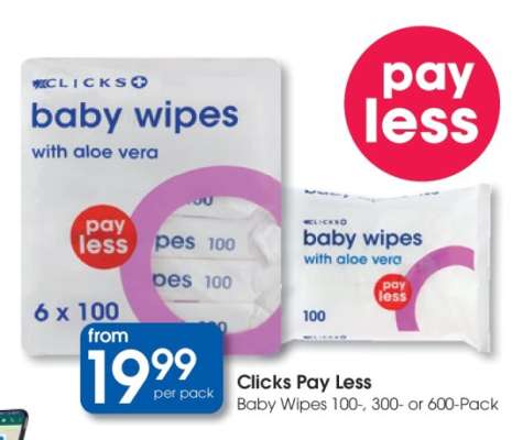 Clicks Pay Less Baby Wipes