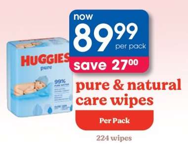 Huggies Pure & Natural Care Wipes