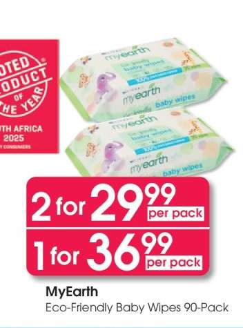 MyEarth Eco-Friendly Baby Wipes 90-Pack