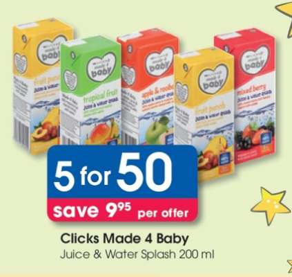 Clicks Made 4 Baby Juice & Water Splash 200 ml