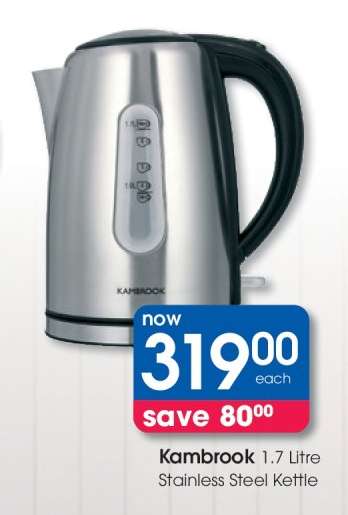 Kambrook 1.7 Litre Stainless Steel Kettle