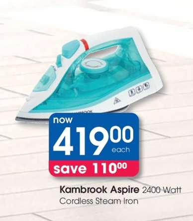 Kambrook Aspire 2400 Watt Cordless Steam Iron