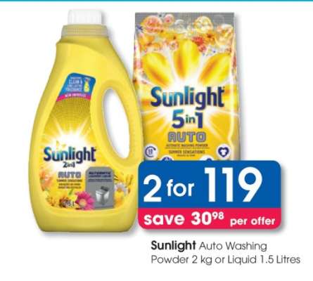 Sunlight Auto Washing Powder or Liquid