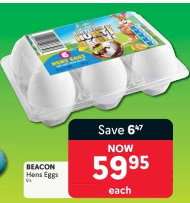 BEACON Hens Eggs 6's