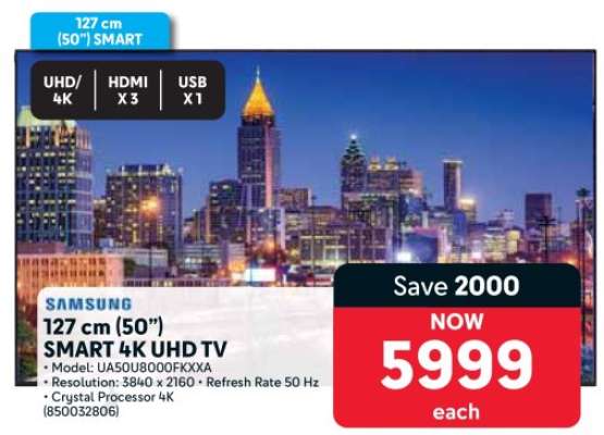 SAMSUNG 127 cm (50”) Smart 4K UHD TV